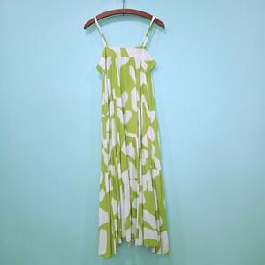 Anthropologie Abel the Label Maxi Dress Bright Citron Sleeveless Tiered Green S